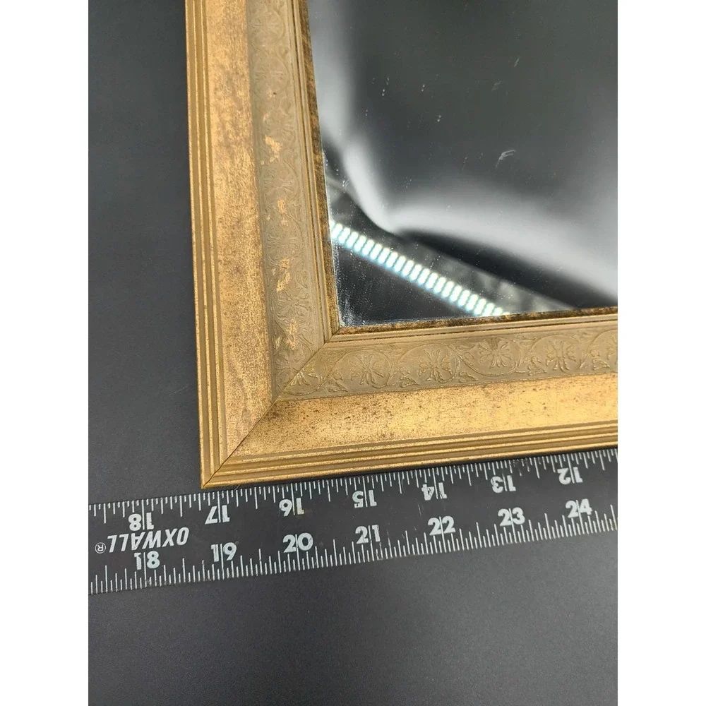 Vintage 1980s/90s Gold Gilt Wall Art Mirror Cherub Angel Style 28